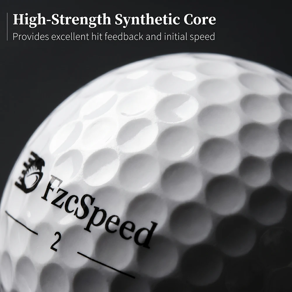 FzcSpeed Golfbälle Zweischichtige Turnierbälle, Geschenkbox-Verpackung 3er-Pack, Synthetisches Gummimaterial, Professioneller Golfball Weich – Detail 8