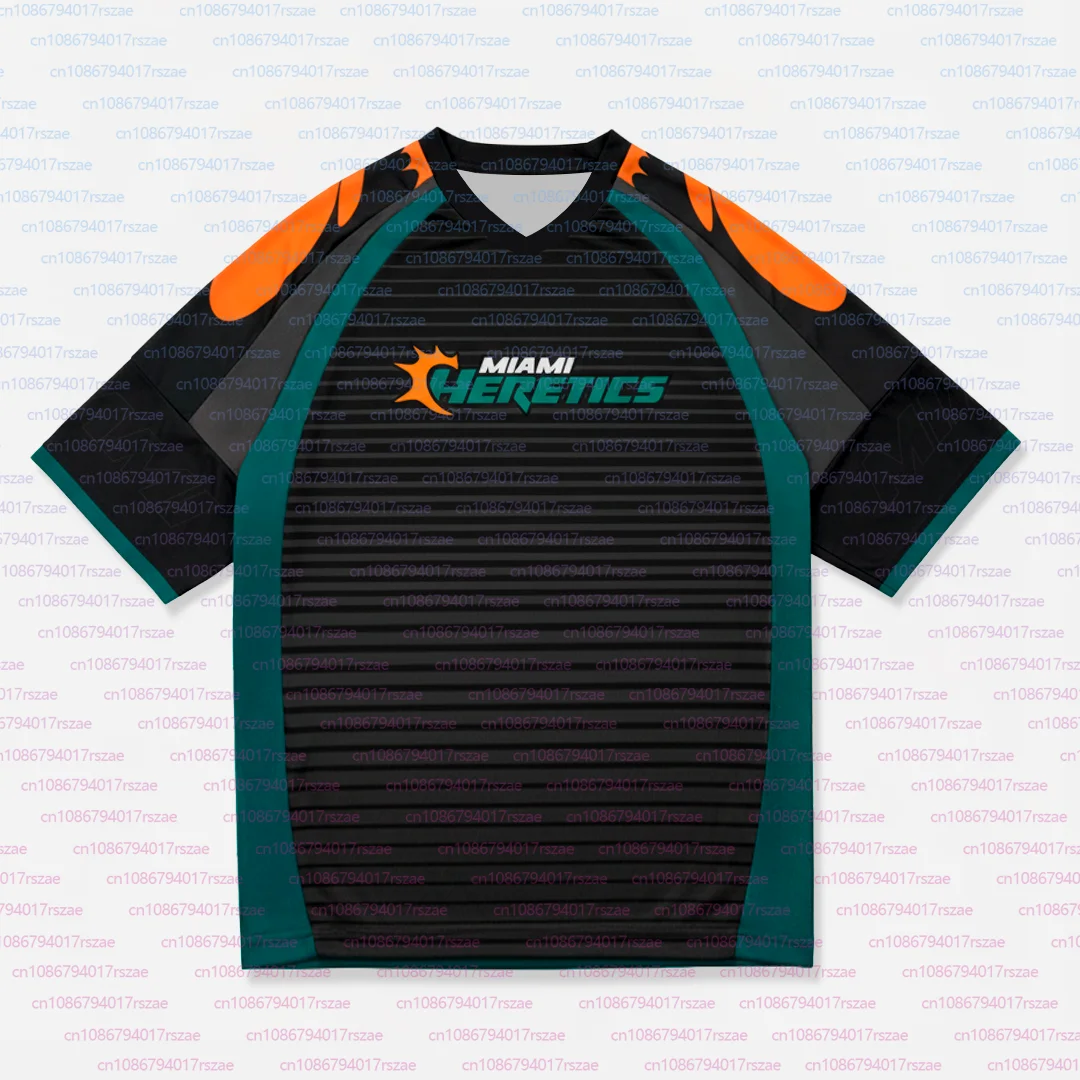 Uniforme de equipo Heretics, camiseta de juego de Call of Duty Esports, ropa deportiva de moda para hombre, camiseta 3D, camisetas con cuello en V de la serie Miami de verano