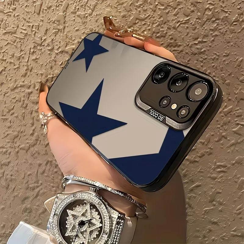 Capa de Telefone Pentagrama Azul para Samsung Galaxy A73 A72 A71 A56 A55 A54 A53 A52 A51 A36 A35 A34 A33 A32 4G 5G à Prova de Choque