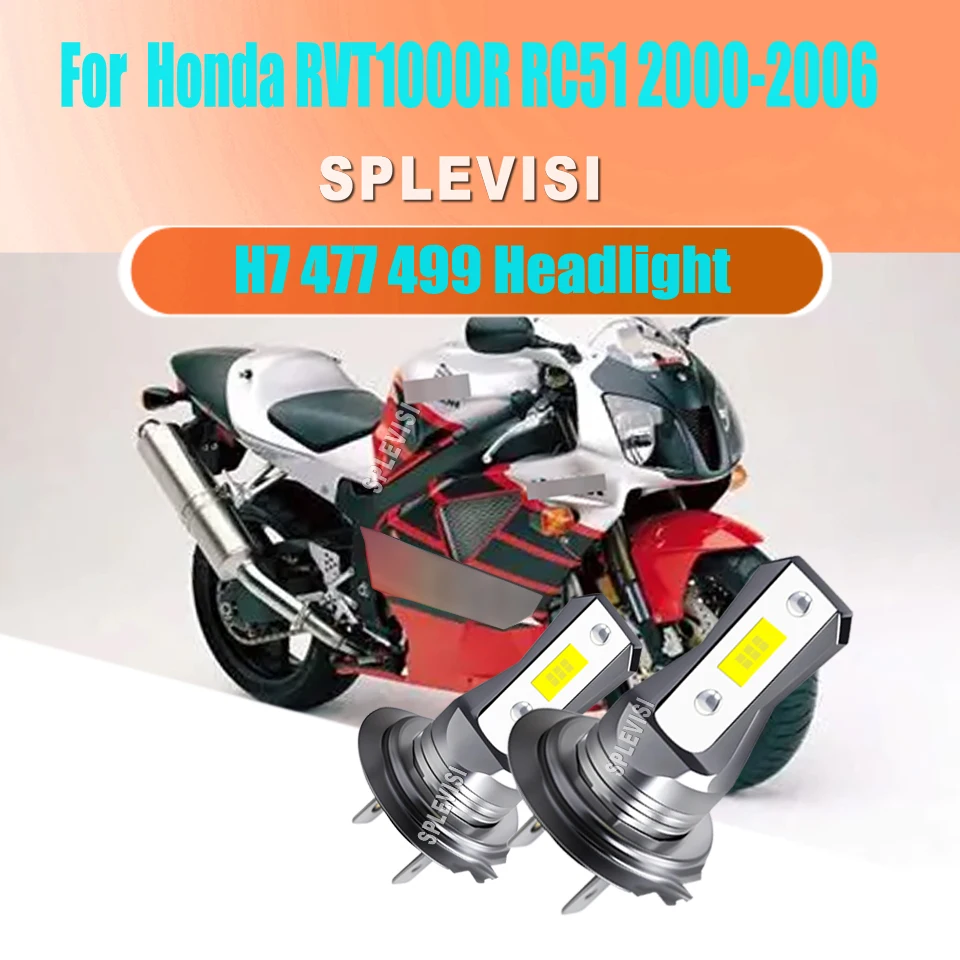 

H7 499 LED Headlight Light Reduce Eye Strain & Enhance Night Vision For Honda RVT1000R RC51 2000 2001 2002 2003 2004 2005 2006