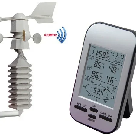 Professional Wireless Weather Station Anemometer Out Wind Speed Direction Sensor Digital Wind Chill Temperature Humidity Meter