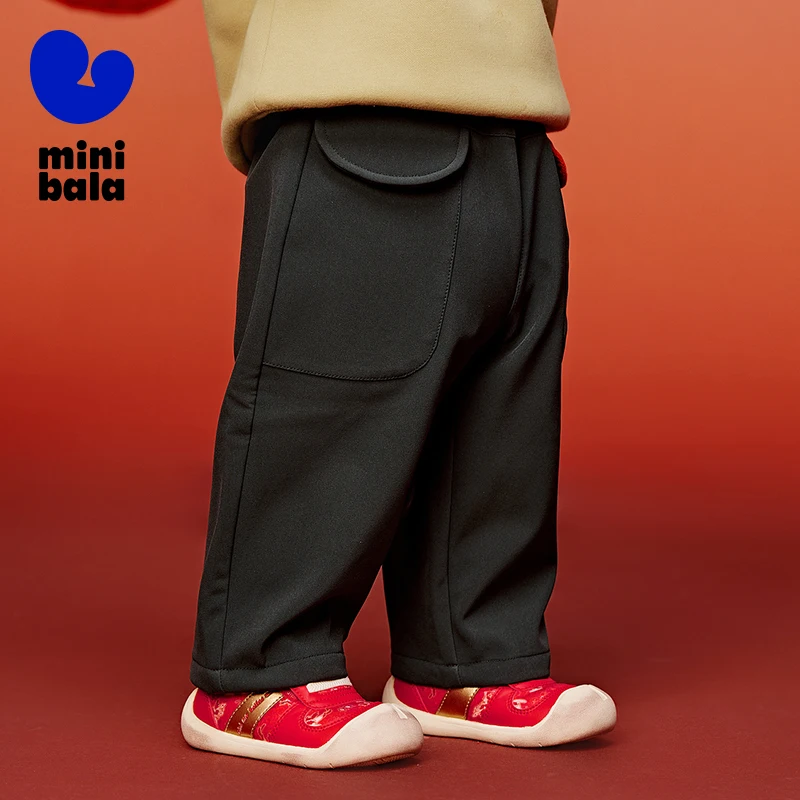 Mini Bala Long Pants for Boys and Girls with Three-Proof Feature and Fleece-Lined for Children 2025 New Styles