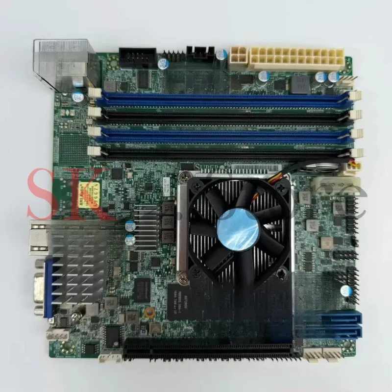 95 New, X10SDV-4C-TLN2F Main Board NAS ITX Server XEON D1521 Dual 10 Gigabit Port