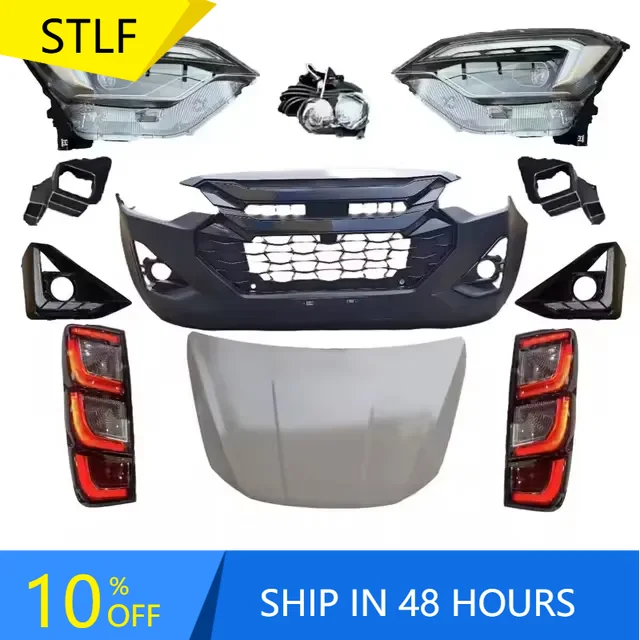 

STLFNew D Max Upgrade Kits Facelift Accessories Bumper Body Kit Headlight Tail Light Grille included for Isuzu Dmax 2021 to 2024