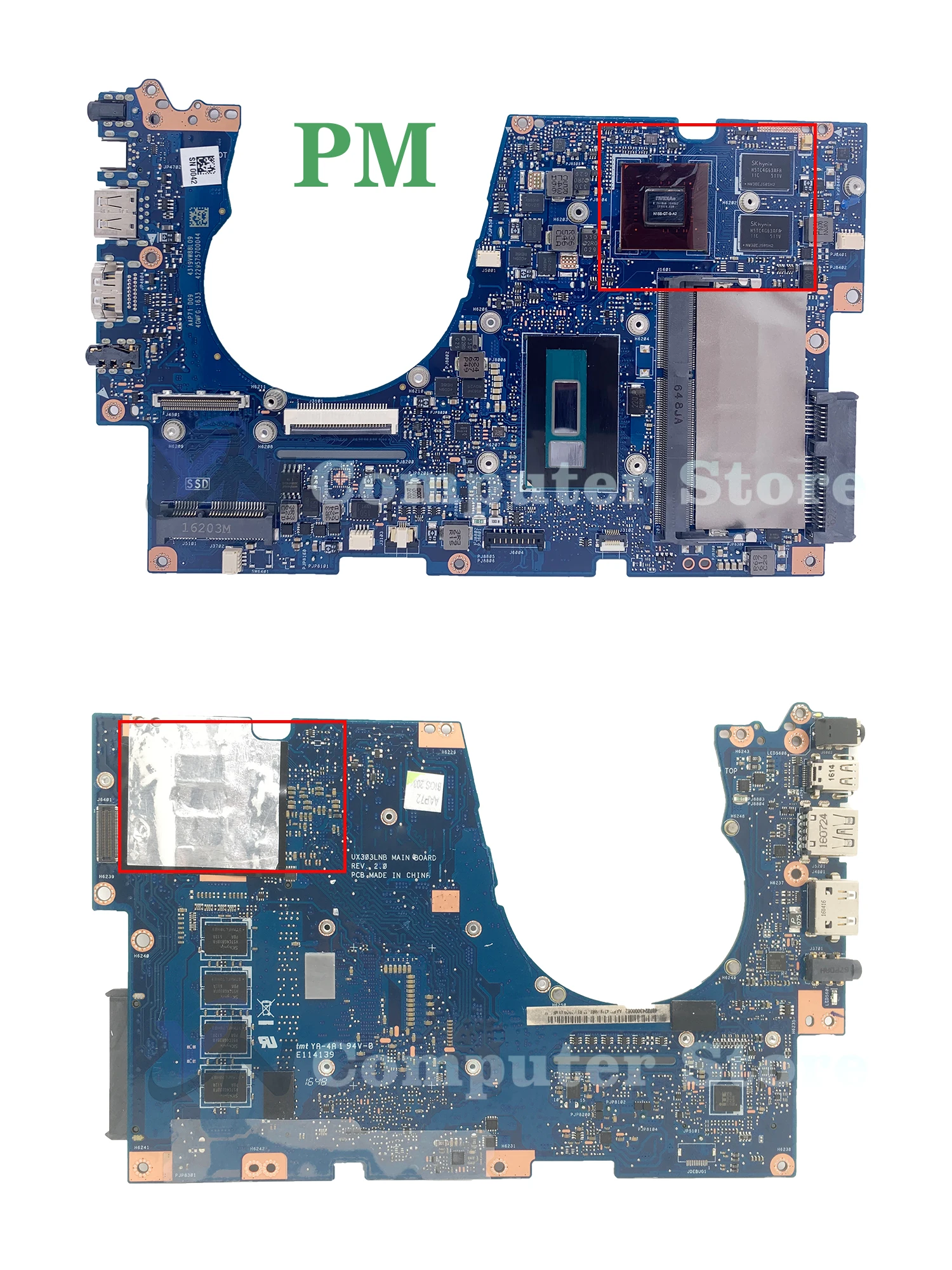 اللوحة الأم للكمبيوتر المحمول لـ ASUS ، UX303LN ، UX303LA ، UX303LB ، U303L ، RX303L ، BX303L ، I3 ، I5 ، I7 ، 4th ، 5g-ram ، UMA ، PM