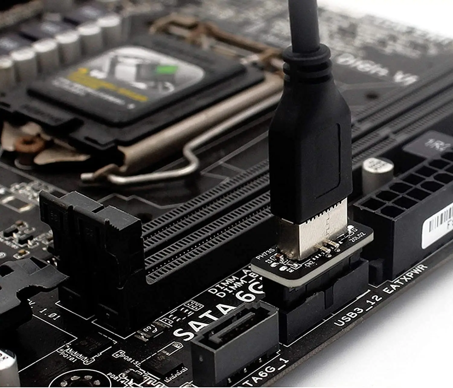 USB 3.0 19/20Pin to Type E Adapter, Type-E Female to 19-Pin Male, USB 3.1 Type C Front Panel Header Converter for Motherboard view 5