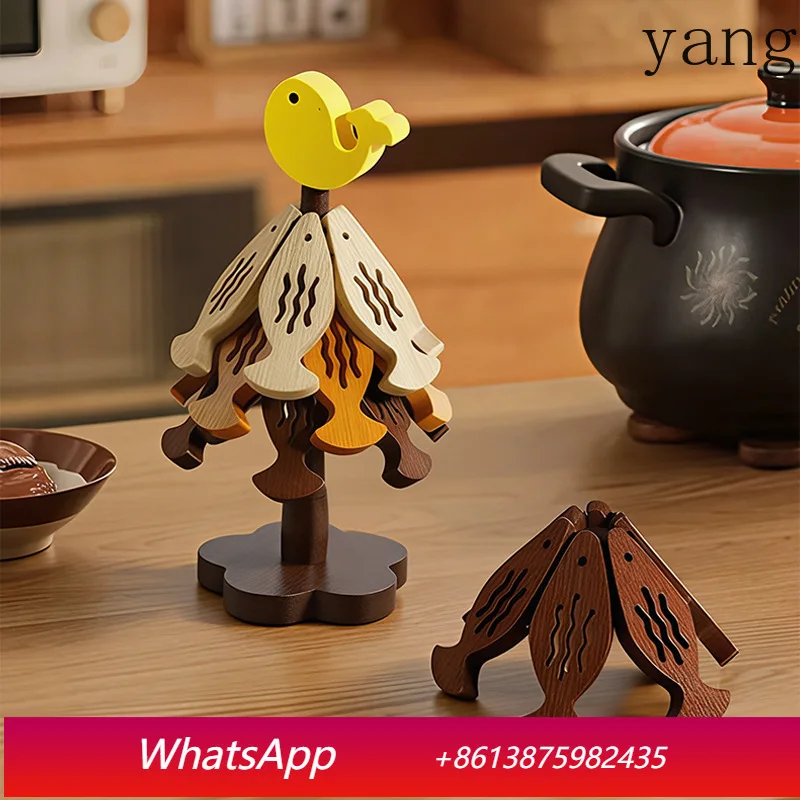 LMM anti-scalding household table mat small fish creative ornament bamboo high temperature resistant Christmas tree meal coaster