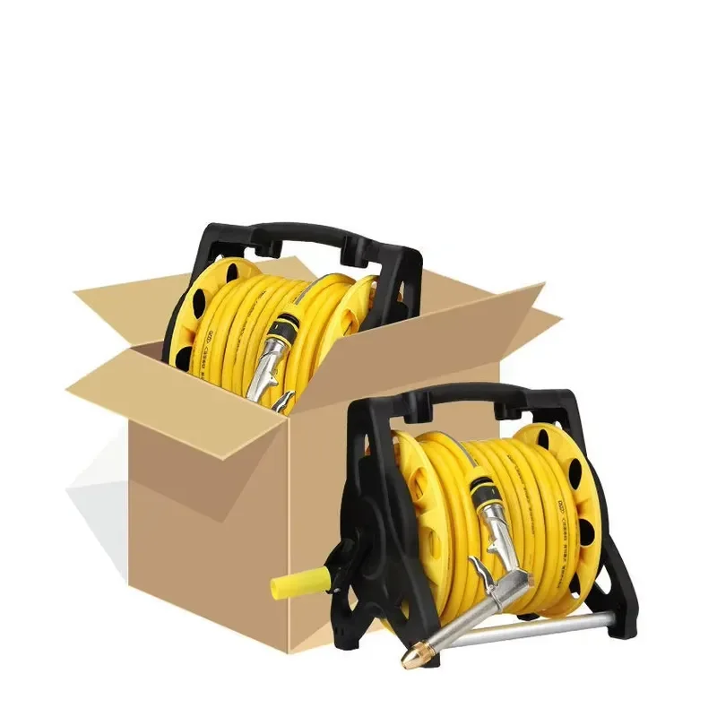 DD2956 Lightweight Washing Car Kit Patio Pipe Reel Storage Rack Portable Garden Hose Reels With Hose Nozzle