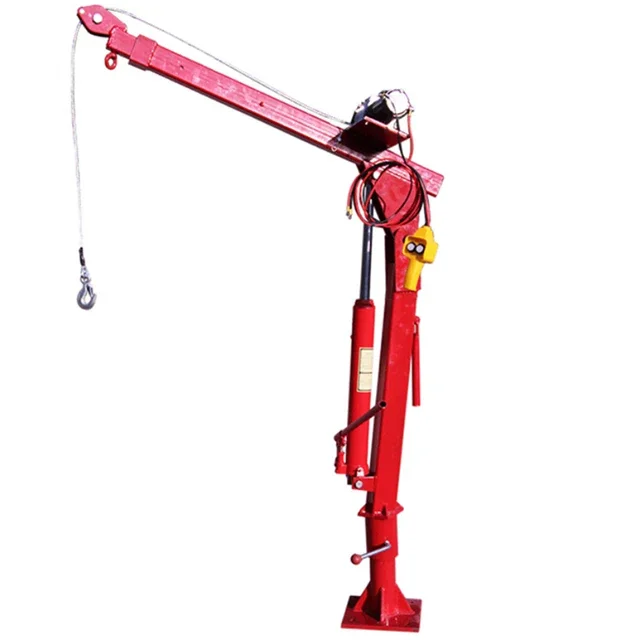 Mini Pickup Truck Crane 500kg 3000lb Electric Winch DC 12V, Portable for on-board use, Industrial and Household Use