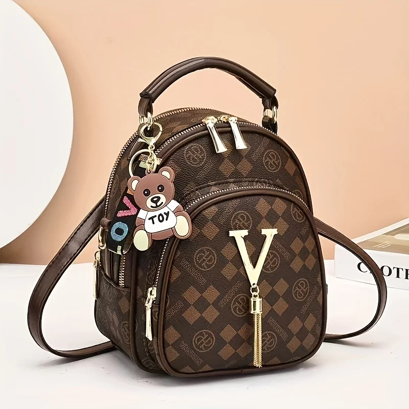 New Luxury Designer Women's Backpack Trend Travel Backpack Simple and Fashionable Single Shoulder Diagonal Cross Bag Handbag