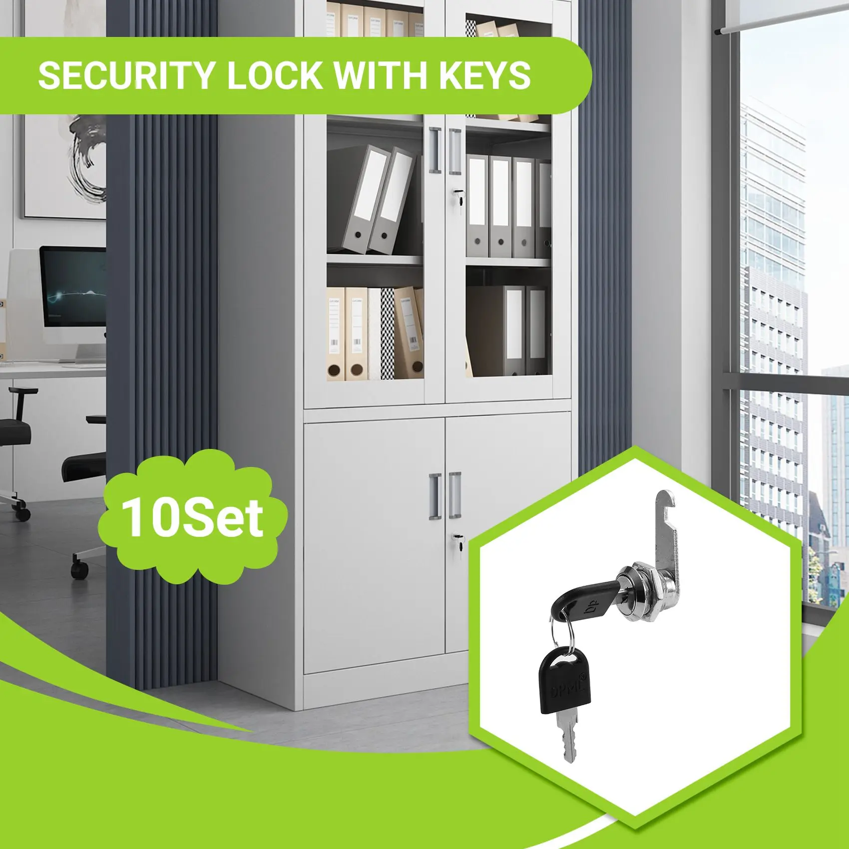 【MUST-HAVE】60 Set Security Lock Metal Cylinder Cabinet Locker Cam Lock With Keys Security Mailbox Lock Drawer 16Mm