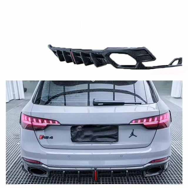 For Audi RS4 B9 Upgrade AE Style Carbon Rear Diffuser Body Kit RS4 AE Carbon Rear Diffuser