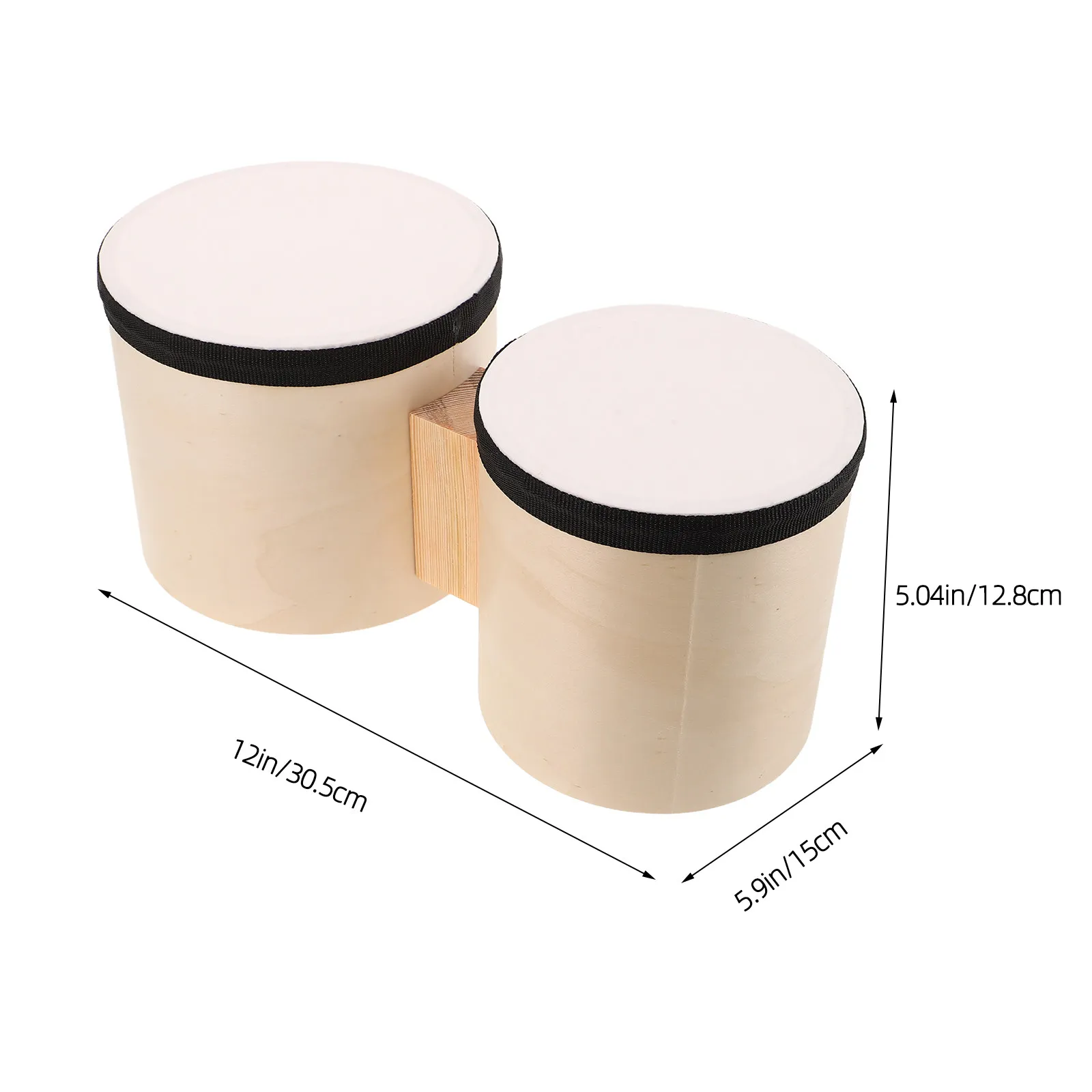 1Sets Wooden Bongos Hand Drum Compact Lightweight 5Inch 6Inch Dual Tone Surface for Adults Beginners Music Practice