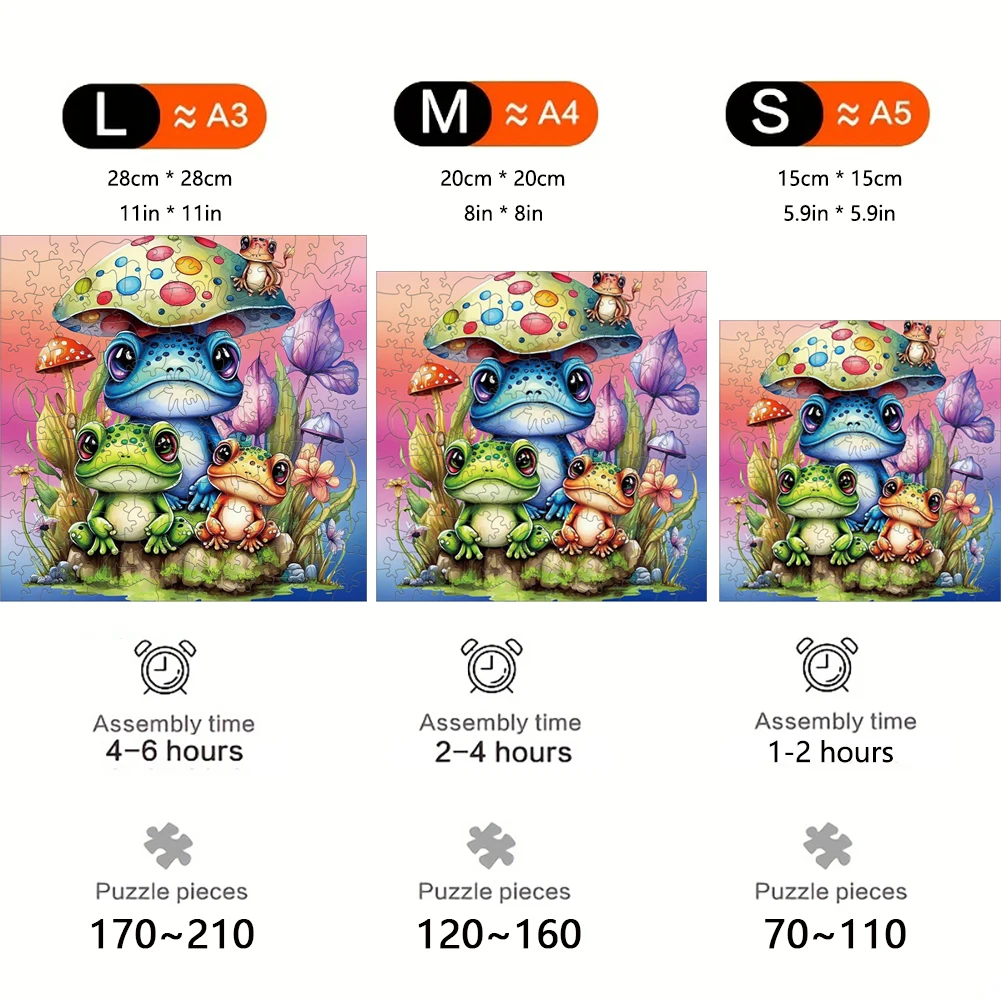 Frog Children Games Wooden Puzzle Puzzle Animals Wood Model Animal Wooden Puzzles Montessori Board Games For the Whole Family