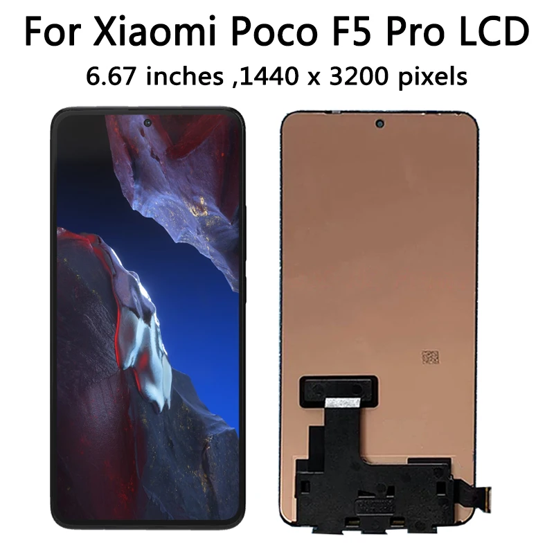 AMOLED For Xiaomi Poco F5 pro F5Pro LCD 23013PC75G Display Screen Touch Panel Digitizer For Poco F5 LCD 23049PCD8G Display Frame