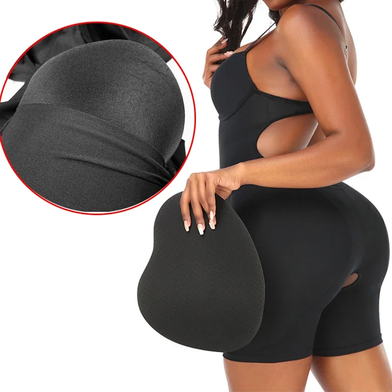 GUUDIA Removable Hip Padded 3D Cup Open Crotch Row Hook Buckle Back Hip Butt Lifter Tummy Control Women Body Shaper Bodysuits