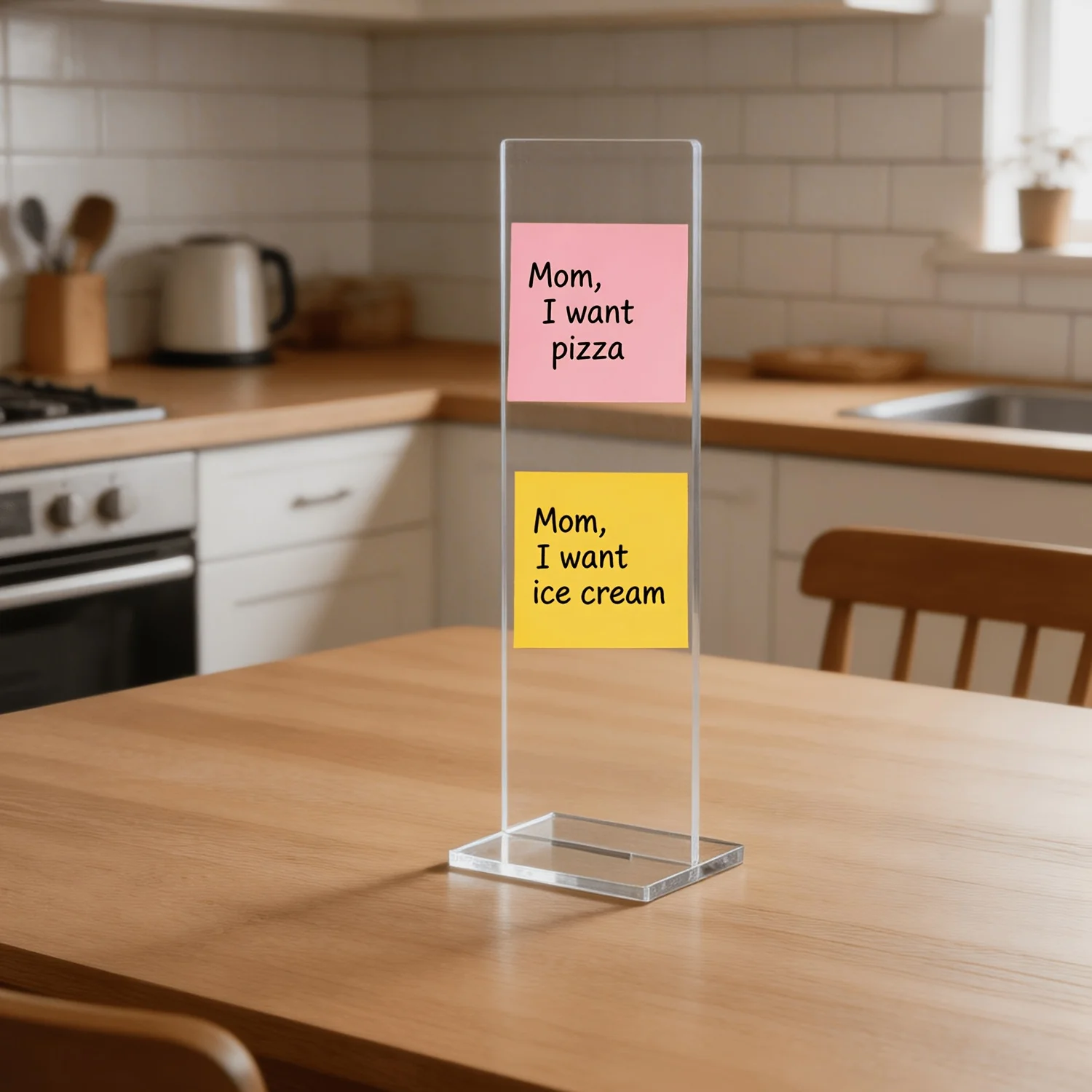 Detachable Transparent Acrylic Memo Board with Stand Monitor Side Memo Clip Board Office Desktop Accessory Two Colors Available