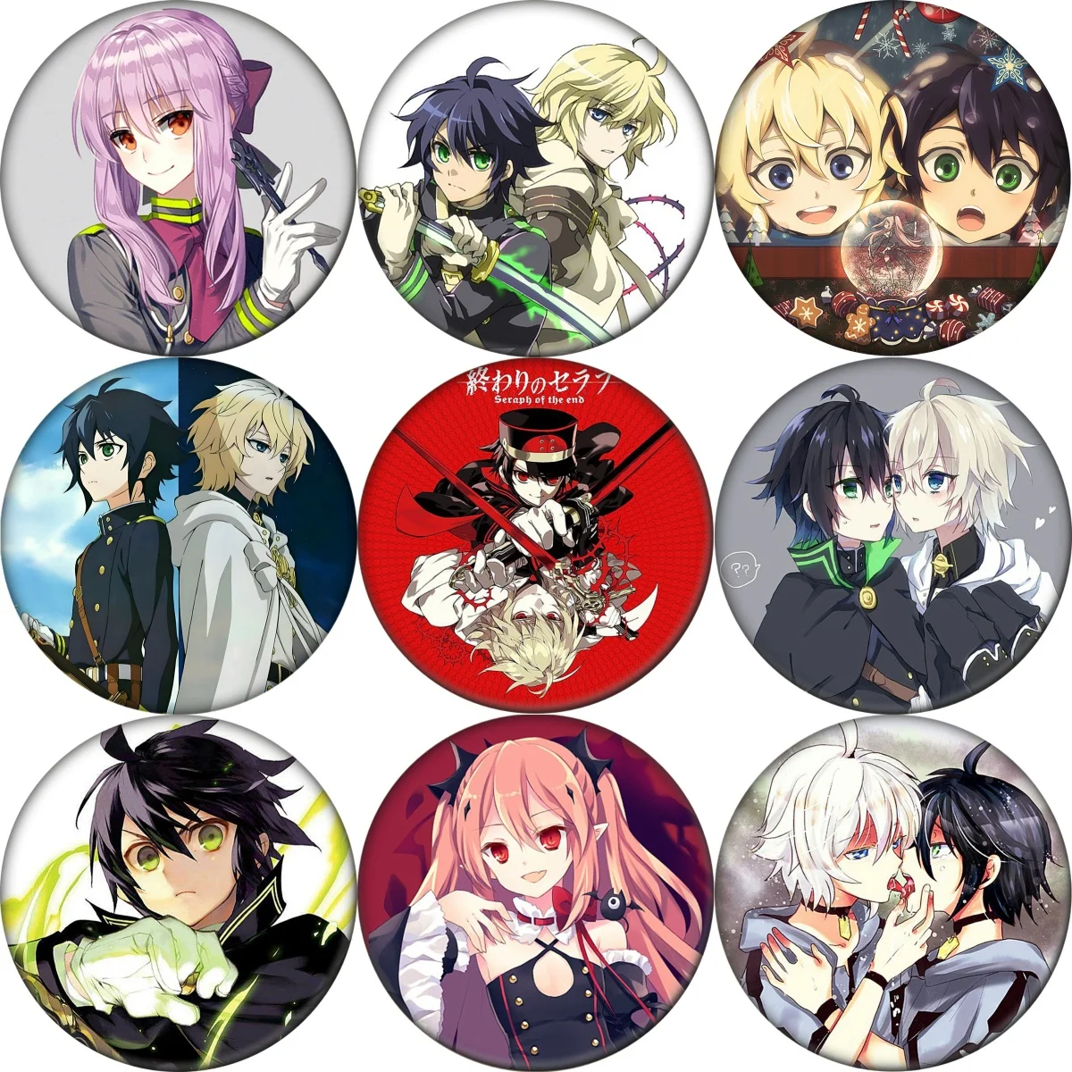 

58MM Seraph of The End Cosplay Badge Anime Brooch Pin Accessories For Clothes Backpack Decoration gift