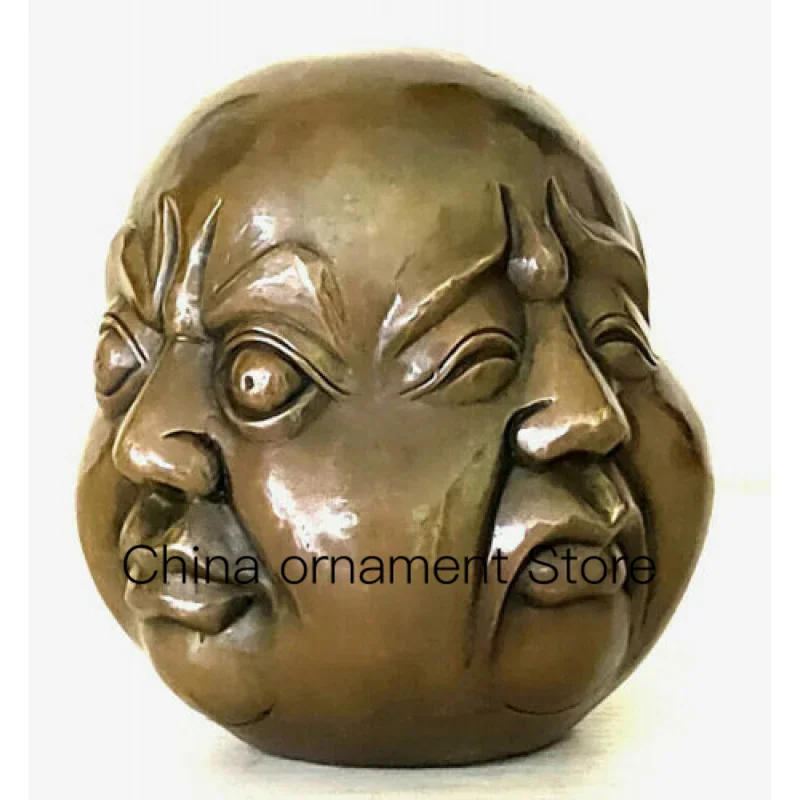 

Classic Handmade Statue Tibetan Tribe 4-Sided Expression Brazen Buddha