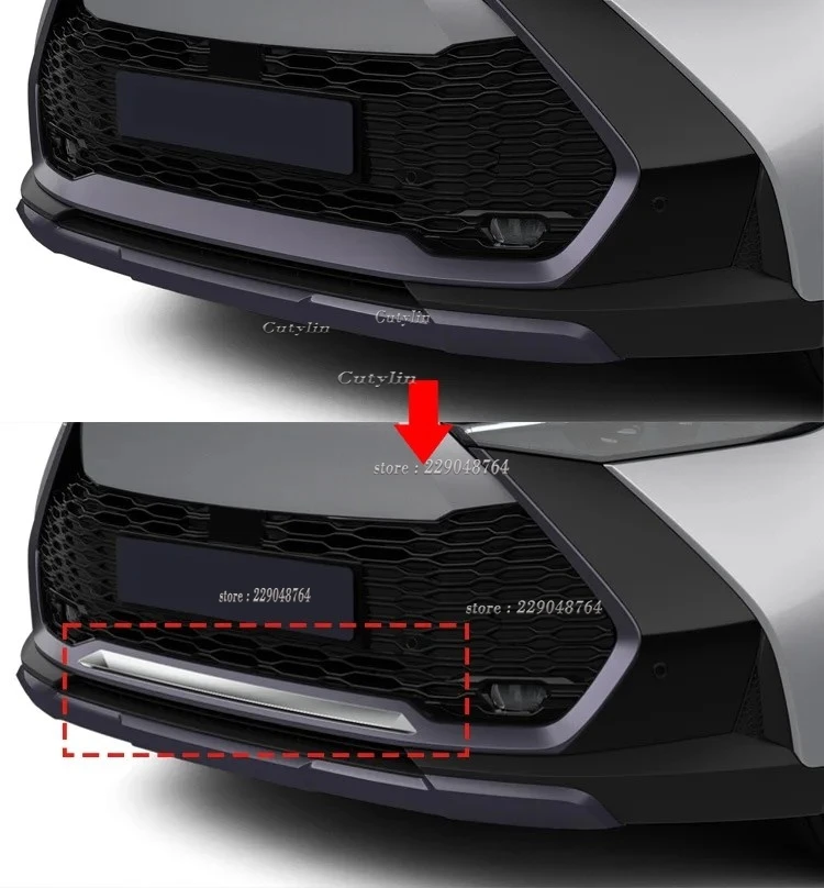 For Toyota CHR C-HR 2024 2025 ABS Black Front Bumper Protector Cover Trim Lower Bumper Guard Decorative Car Stylingcutylin