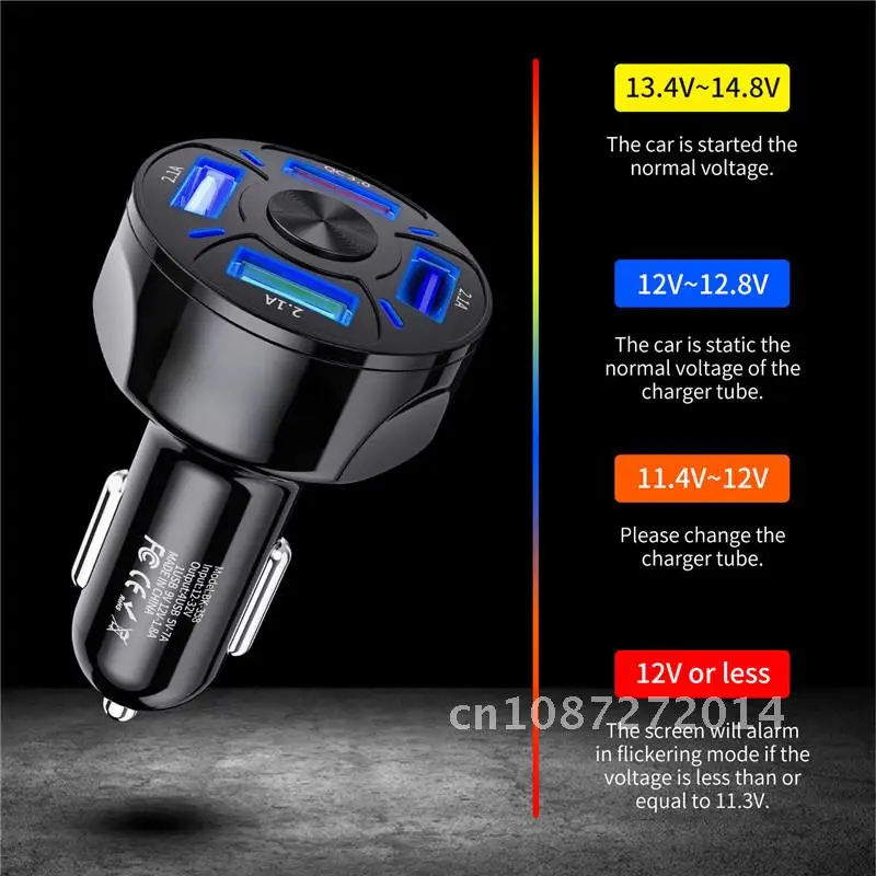 

USB Car Charger 7A 48W 4 port Quick Charge 3.0 4.0 Universal Fast Charging For iphone 11 Pro Samsung a31 Car Cigarette Adapter