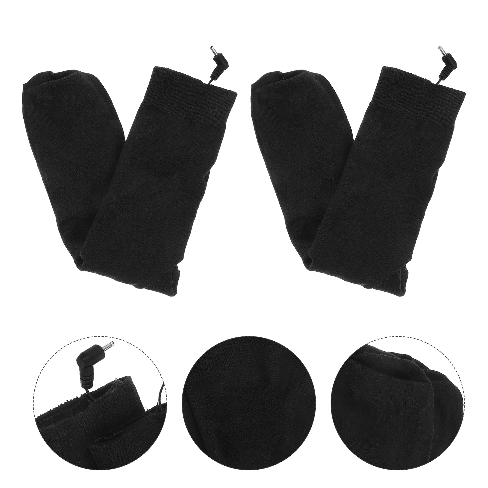 

Electric Heating Socks Winter Warm Black Thick Rechargeable Cotton Ankle Thermal Sock For Indoor Outdoor Camping Hiking Use