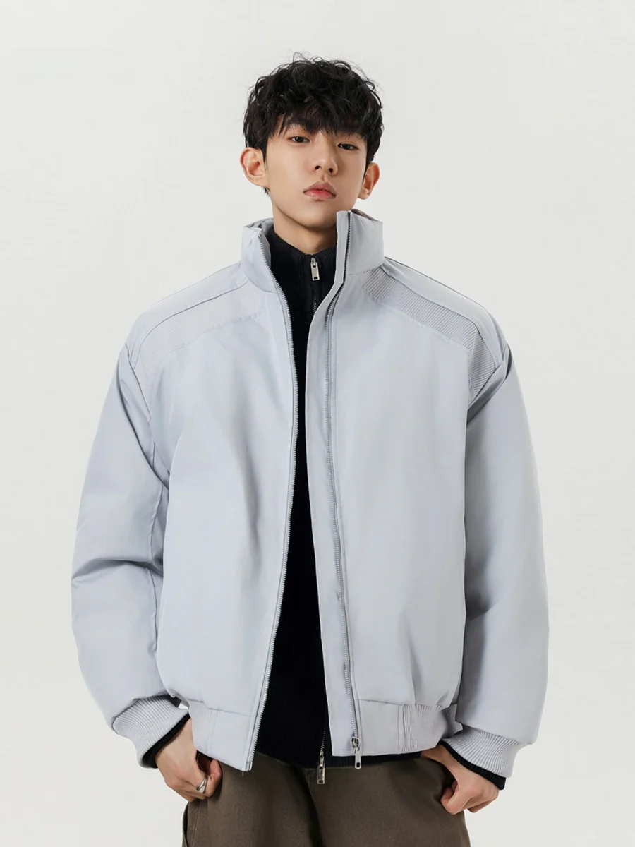 

American Deconstructed Stand Collar Workwear Cotton Jaet Men's Winter Thiened Warmth Casual High-End Feeling Haome Out...