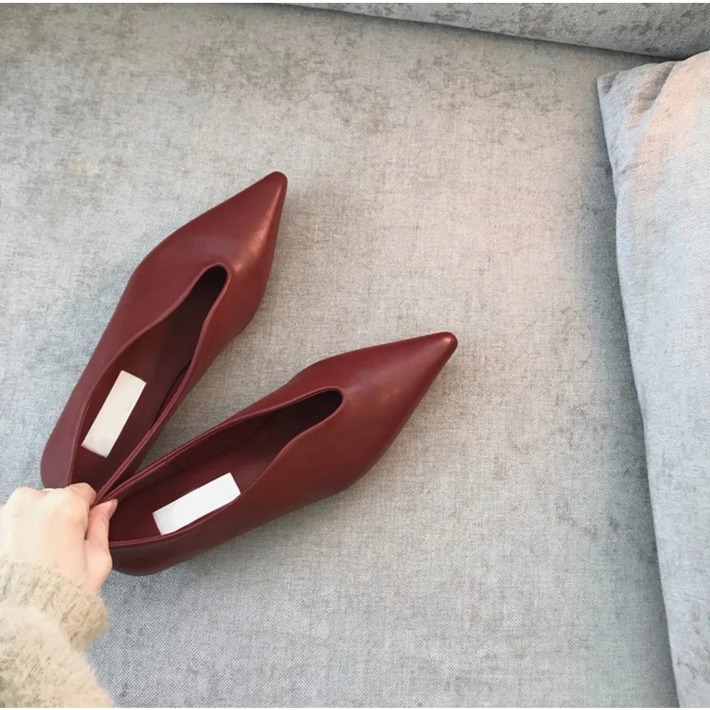 Trend Women Pointed Toe Dress Shoes Flats Work Shoe Retro Oxford Shoes Mules Casual Ladies Shoes Walking Leather Single Shoes image 3