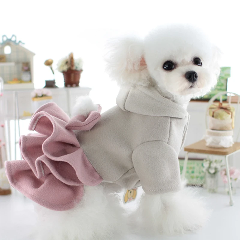 2023 Winter Dog Dress Tutu Girl Dog Clothes Coat Outfit Yorkie Pomeranian Shih Tzu Maltese Yorkshire Poodle Bichon Pet Clothing