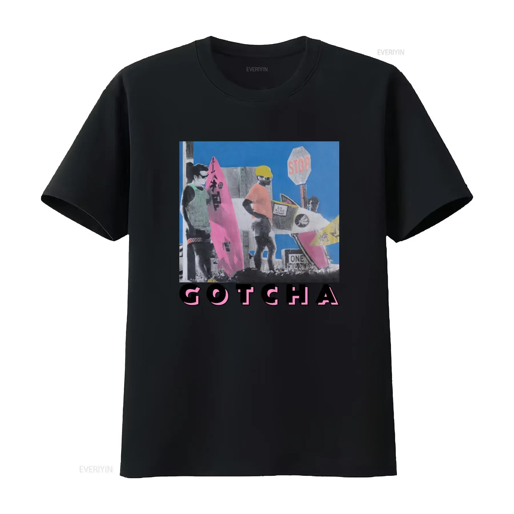 Camiseta Vintage Gotcha de los 80, Diseño Retro de Surf, Prenda Coleccionable Rara, Perfecta para Amantes de la Playa, Lavado Vintage, Elástica