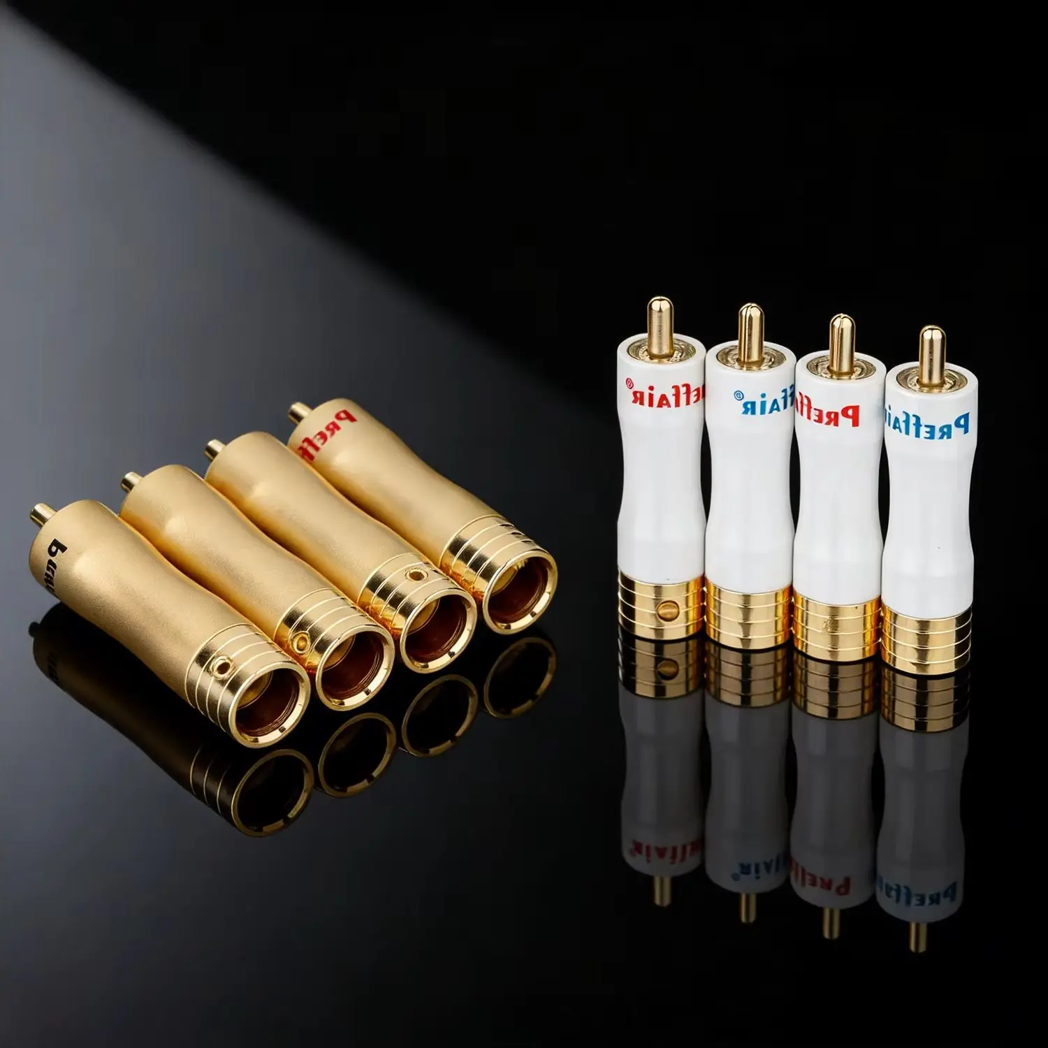 HIFI Gold Plated RCA Connectors Audiophile RCA Signal Line Plug for Speaker/Amplifier Cable supply 9mm cable need solder