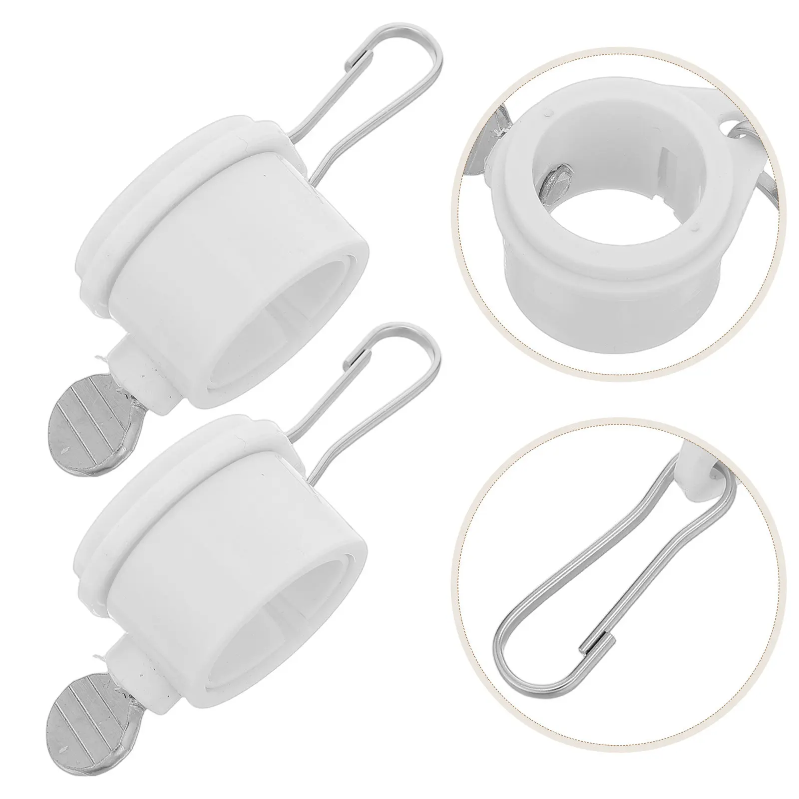 4Pcs Flagpole Swivel Rings Attachment Kit Outdoor Garden Flag Pole Hardware Rotating Flag Mounting Clips Fits 0.94-1.02in