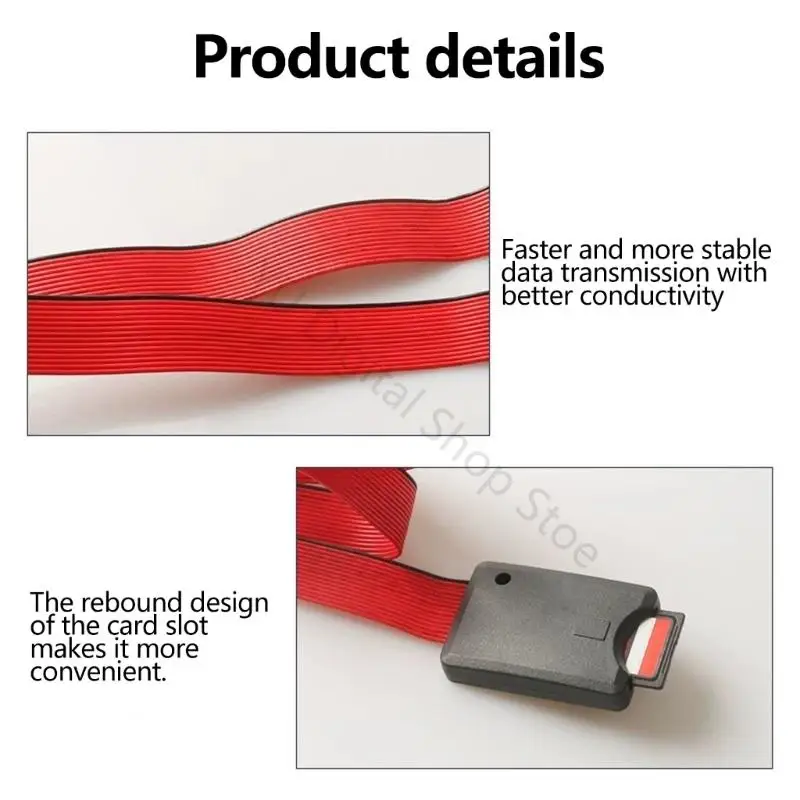 96BA Ribbon Memory Card Extension Cable 50 Male to Female Cable for Vehicle Screen Units, Installed Equipment, and Routine Card