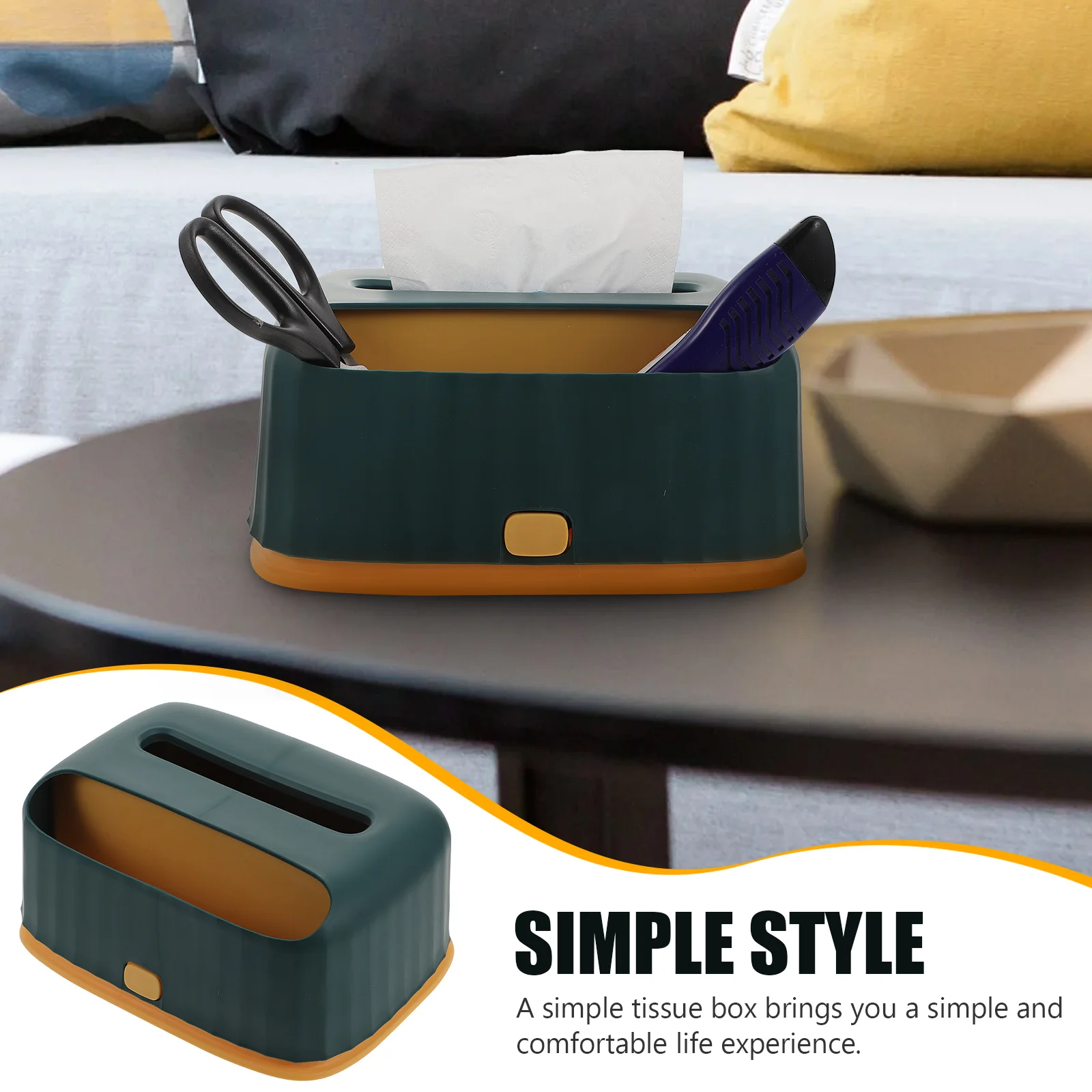 

Multifunctional Tissue Box Holder Plastic Desk Organizer Non Slip Home Decor Bedroom Bathroom Storage Container