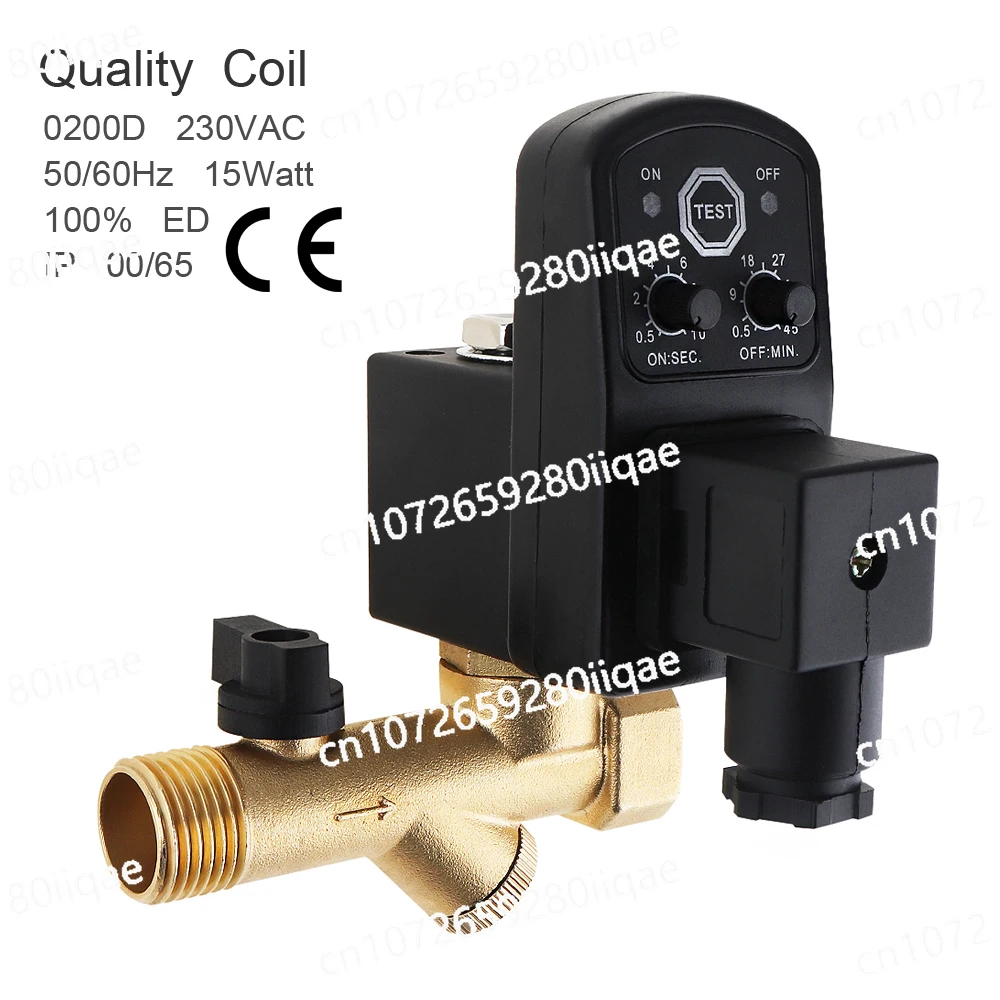 

Drain Valve for Air Compressor Condensate Management Solenoid Valves G1/2 DN15 Conjoined Type Solenoid Valve Electronic Timed