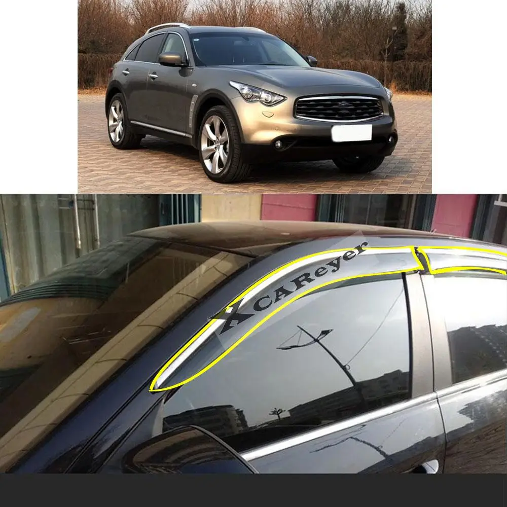 For INFINITI FX35 2008 2009 Car Body Styling Sticker Plastic Window Glass Wind Visor Rain/Sun Guard Vent Parts