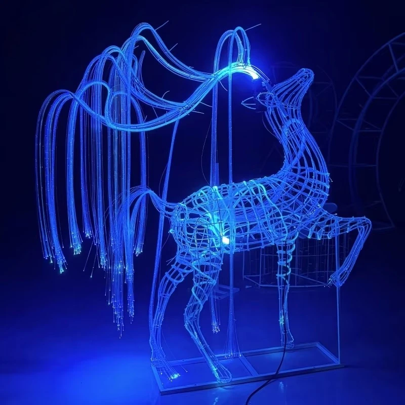 

Waterproof Outdoor LED Reindeer Lights Multicolor 3D Fiber Optic Christmas Motif Light