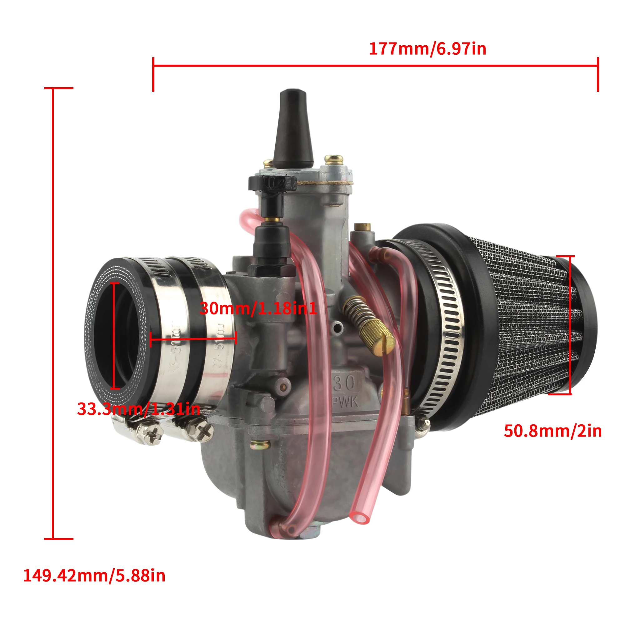 ل KOSO Keihin PWK 30 32 دراجة نارية المكربن مع فلتر الهواء كمية الأنابيب GY6 2 السكتة الدماغية موتوكروس صغيرة ATV دراجة الطرق غير الممهدة الذهاب كارت