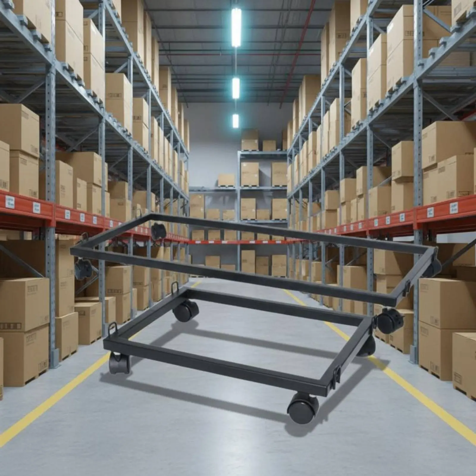

Rectangular Moving Transport Trolley Versatile Sturdy Duty Appliance Mover Metal Piano Mover Effortless Rolling Casters