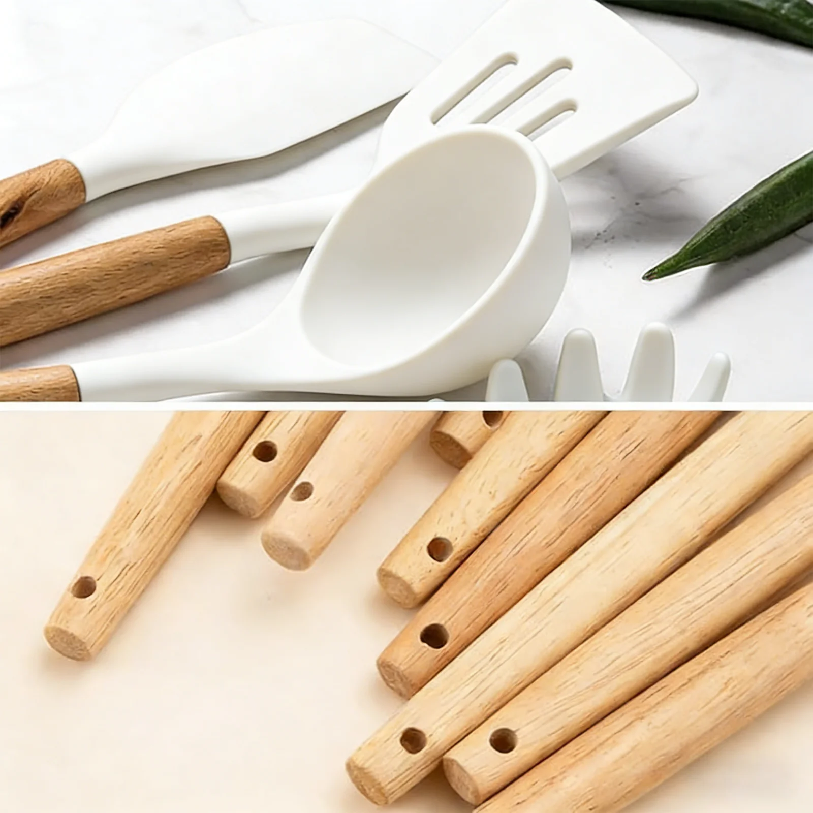 Stainless Steel Kitchen Utensil & Knife Set - Includes: Cooking Utensils, Sharp Stainless Steel Chef's Knife, Scissors, Egg Whisk and Cutting Board