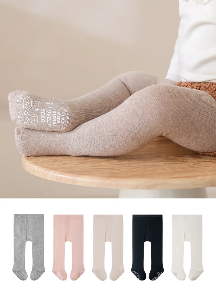 

2025 Spring Autumn Baby Girls Pantyhose Solid Color Children's Tights Toddler Kids Cotton Outerwear Leggings Stockings