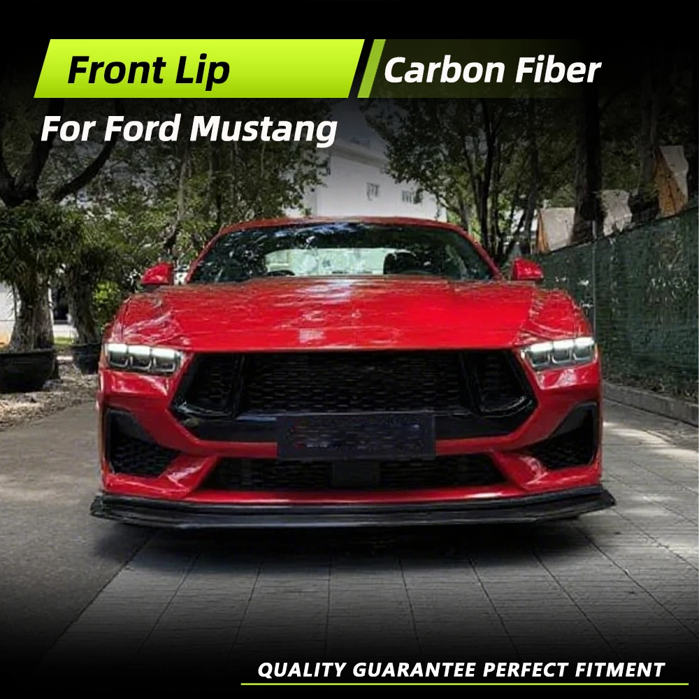 

Передний бампер автомобиля, гоночные обвесы для Ford Mustang Base 2024, передний бампер из углеродного волокна, спойлер, фартук, защита подбородка для губ