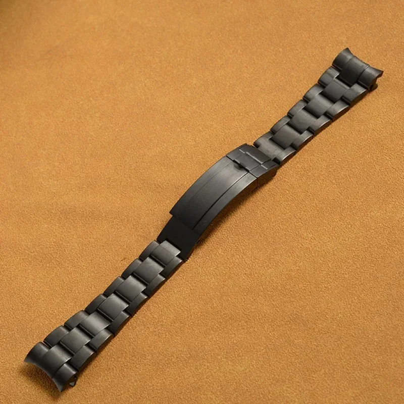 20 مللي متر سوار ساعة ل رولكس الغواصة دايتونا سوب GMT الرجال غرامة ضبط سحب زر المشبك حزام أسود الفولاذ المقاوم للصدأ الساعات
