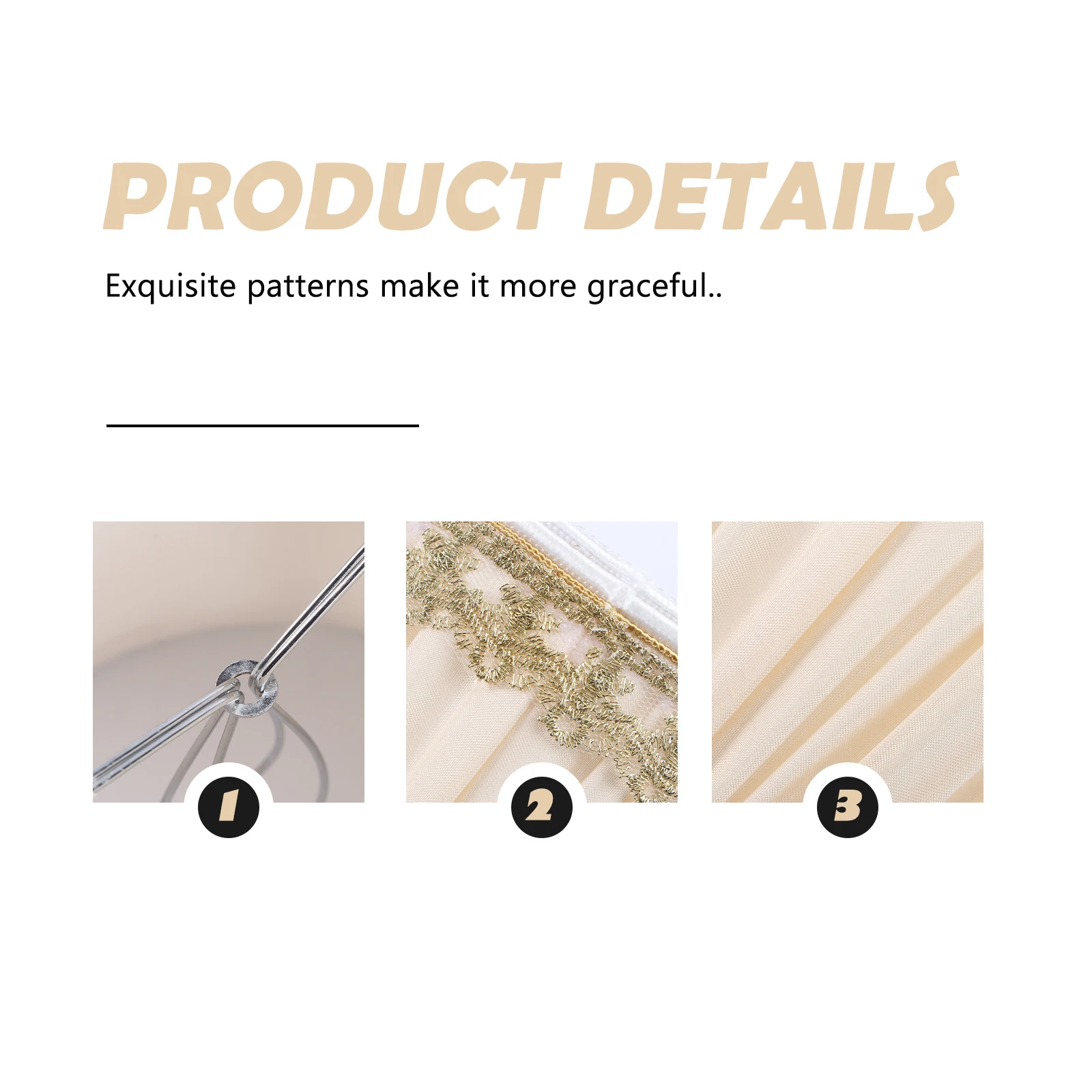 

1pc Cloth Lampshade Durable Cover European For Bedroom Living Room Household Light Yellow Cloth Light Shade