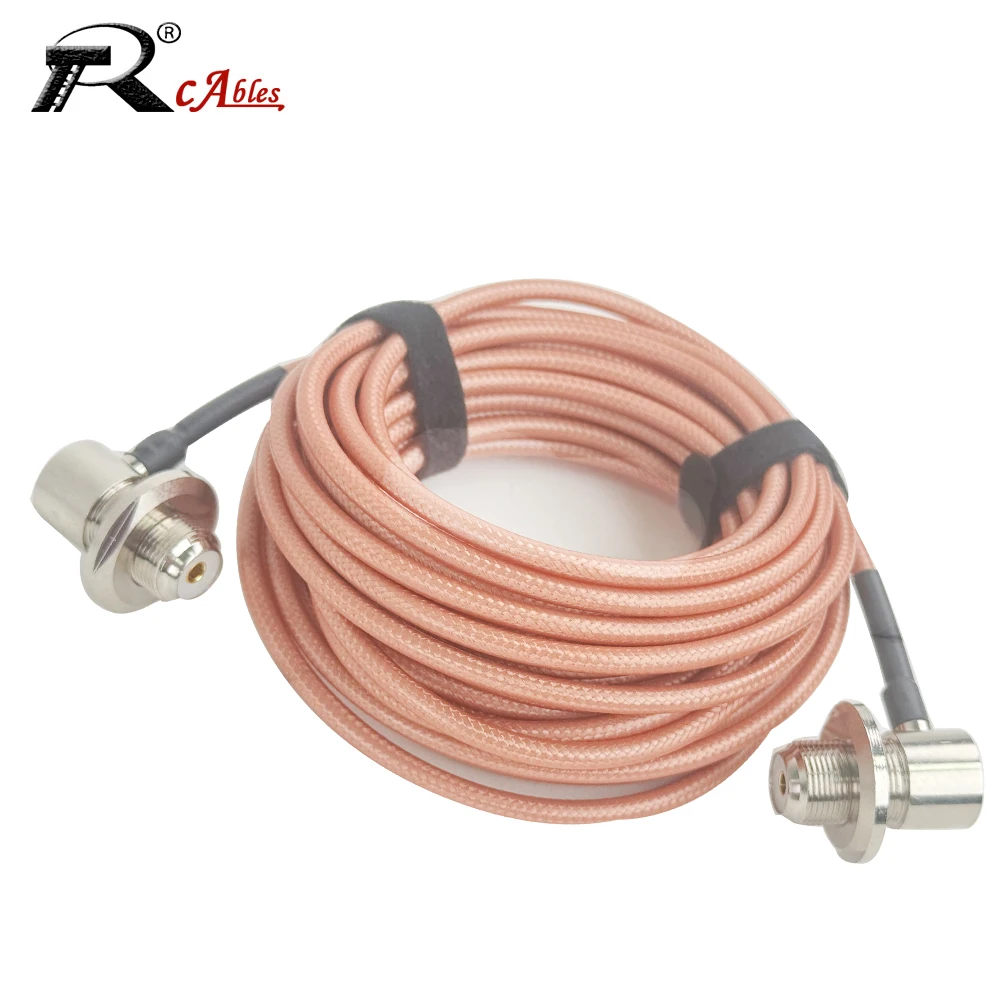 SO239 UHF Female Jack 90Degree to PL259 UHF Male Plug Connector RF Coaxial RG400 Double Shielded Cable Pigtail Jumper Adapter