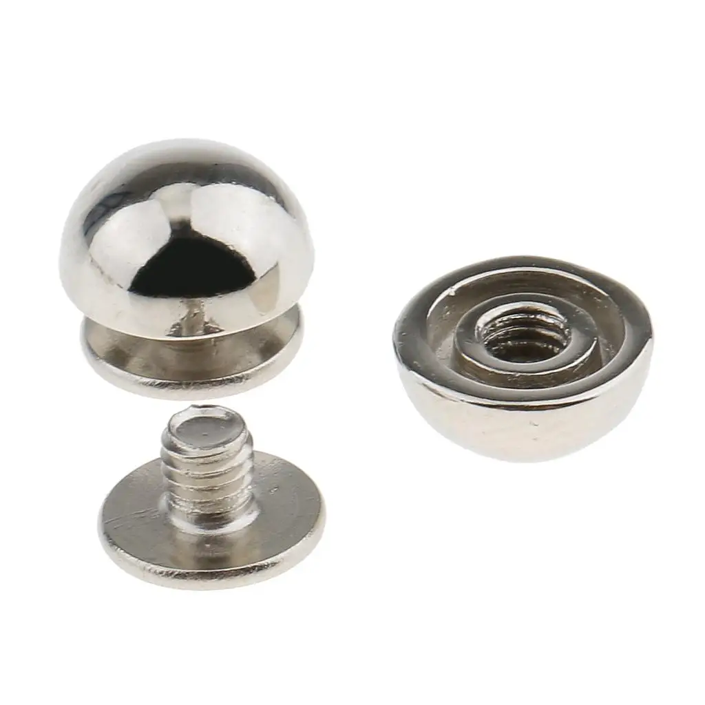 Metal Dome Rivets Leather Studs Buttons Silver Decorative Upholstery Accessories for Leathercrafts Design