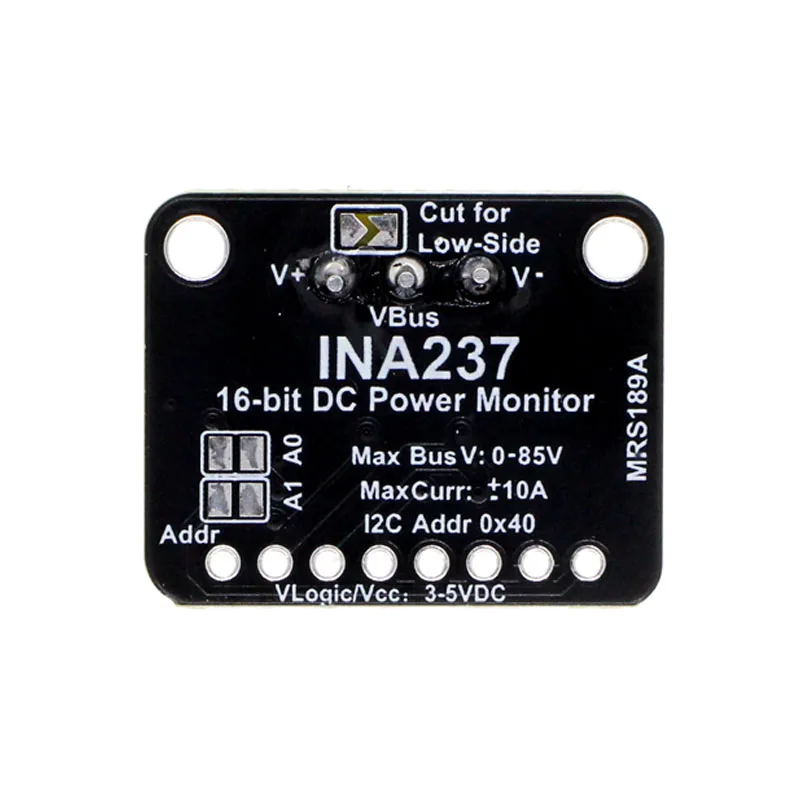 INA237 85V 10A 16-Bit High Accuracy Current & Power Monitoring Module I2C, Compatible with STEMMA QT / Qwiic Connectors