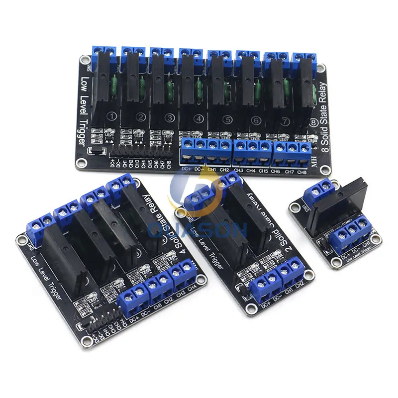 5V 12V 24V Relay 1 2 4 8 Channel Low-Level DC Controlled AC Solid-State Relay Module