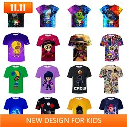 Summer T-shirt Tees Anime Figures Cartoon Characters Kids Girls Cosplay Costumes T Shirt Boys Christmas Halloween Gifts