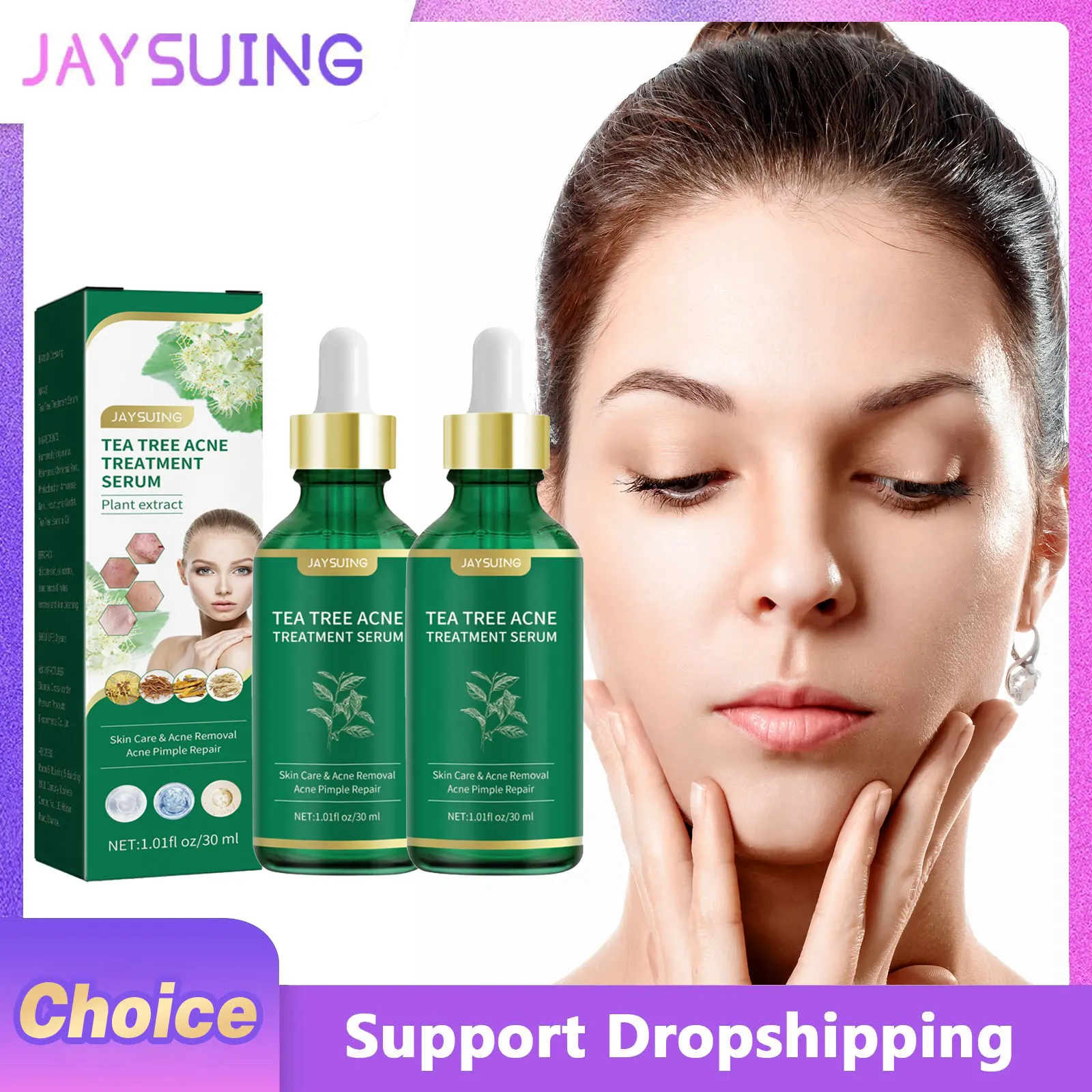 Tea Tree Oil Ac-ne Pimple Removing Lightens Ac-Ne Sp-ots Marks Repairing Sensitivity Redness Itching Reddish Facial Essence Oil